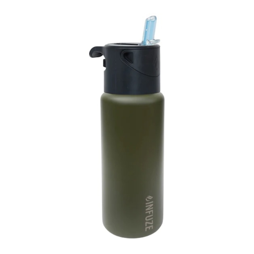 Like New Stainless Steel Forest Green Infuze Water Bottle